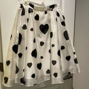 J.Crew B&W Hearts Skirt - size 4